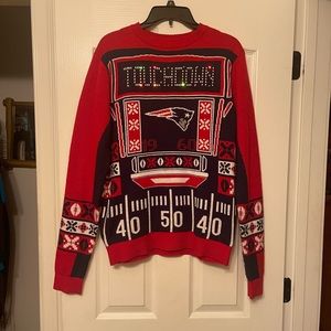 Light Up Patriots football Christmas sweater